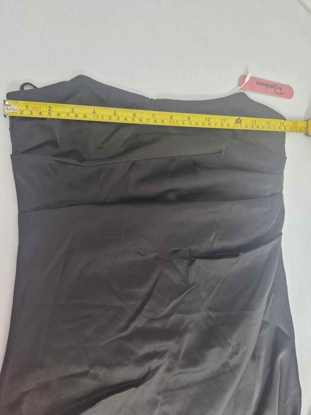 14/16 Black Strapless Handkerchief Hem Dress - Big Girls